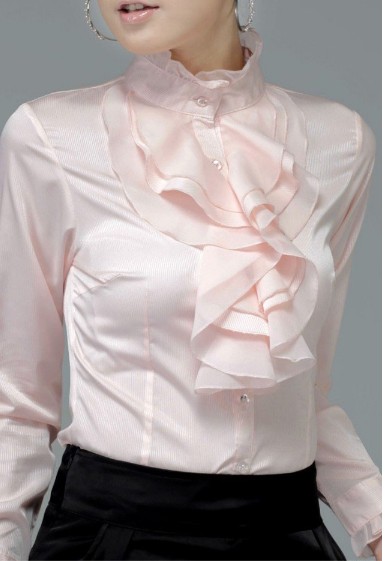 women blouses pink color with flower - Click Image to Close